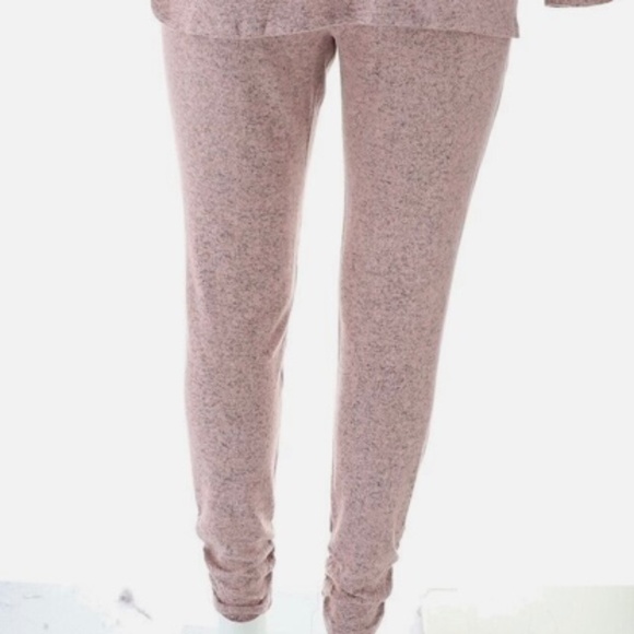 Nina Leonard Women’s Set Pullover V-Neck Top Tapered Bottom Space Dyed Blush XS - Picture 8 of 8